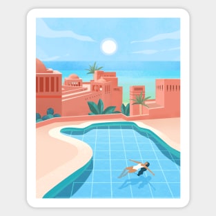 Swimming pool ladie Sticker